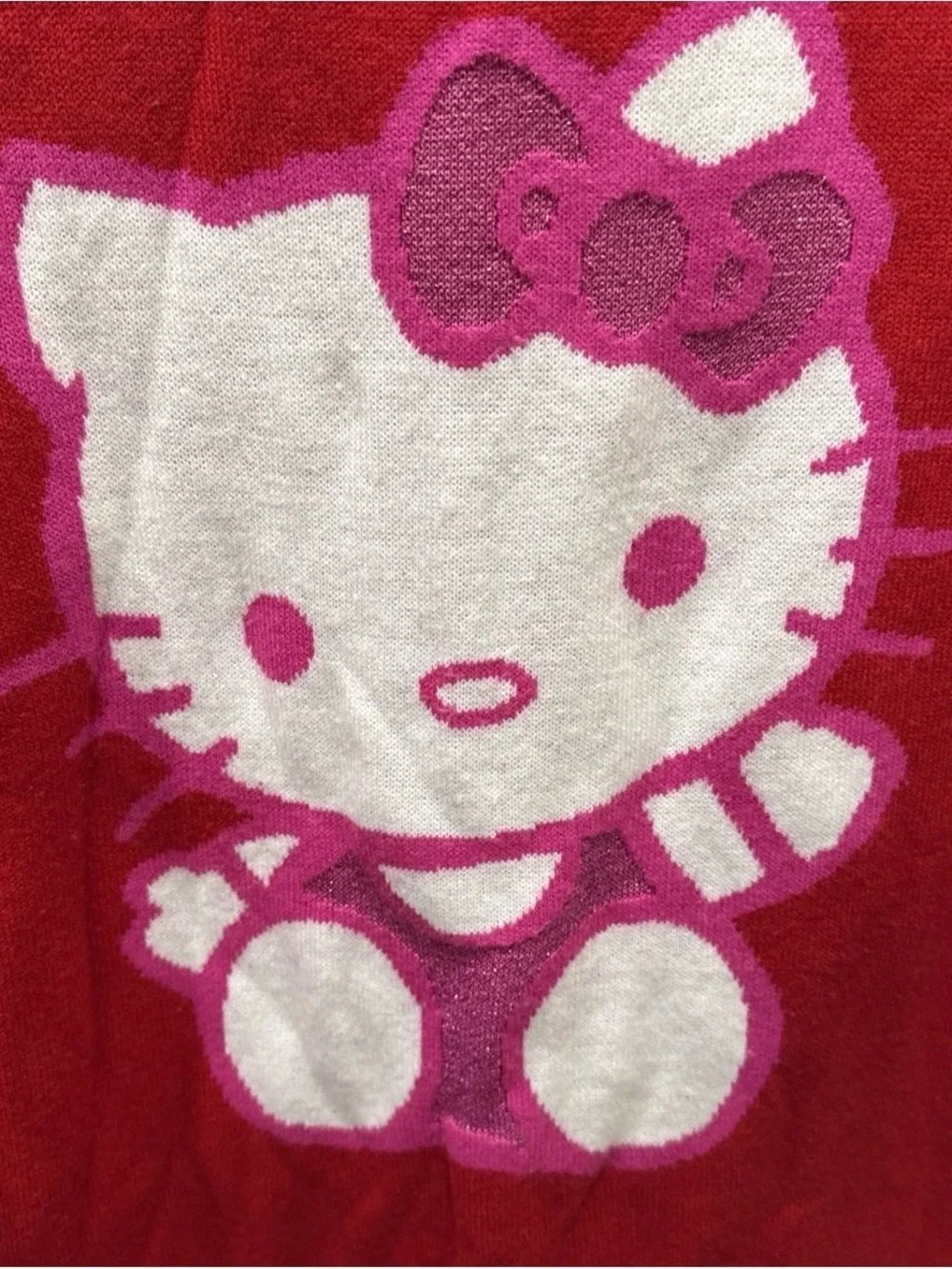 Hello Kitty Sanrio Girls Holiday Sweater Dress Red Christmas Size L 10/12
